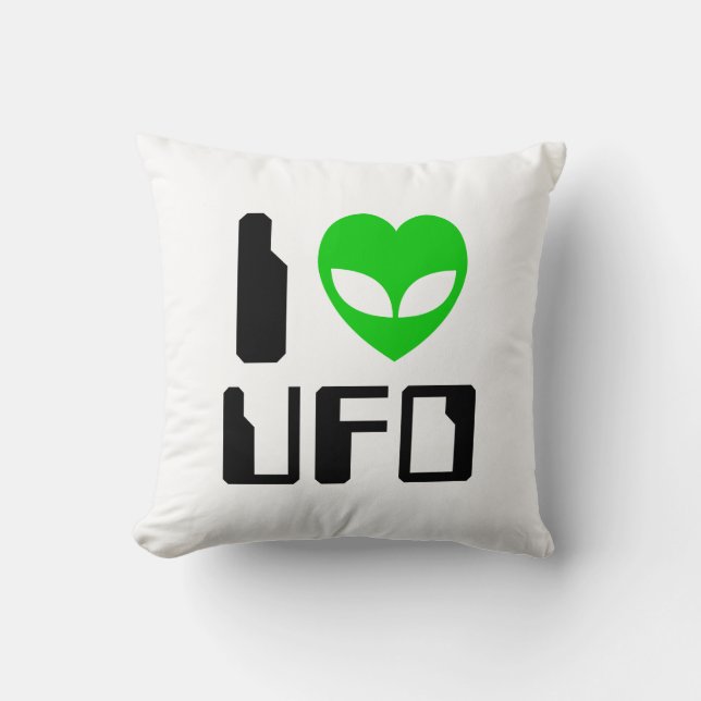 I Alien Heart UFO Cushion (Front)
