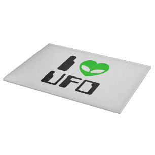 I Alien Heart UFO Cutting Board