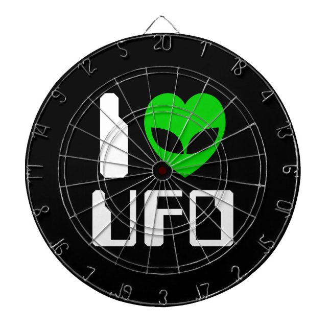 I Alien Heart UFO Dartboard (Front)