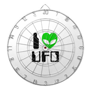 I Alien Heart UFO Dartboard