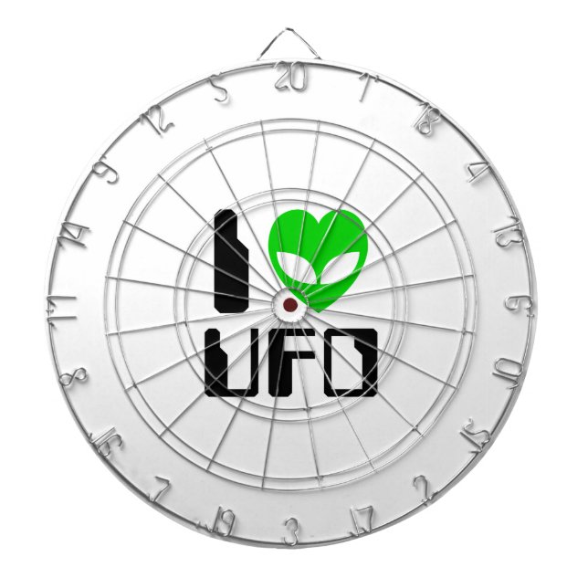 I Alien Heart UFO Dartboard (Front)