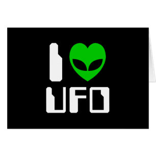 I Alien Heart UFO Greeting Card