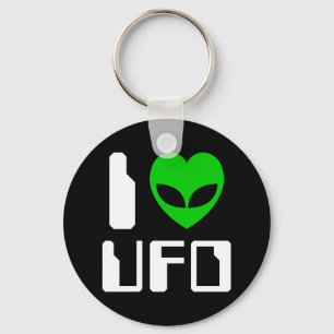 I Alien Heart UFO Key Ring