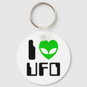 I Alien Heart UFO Key Ring
