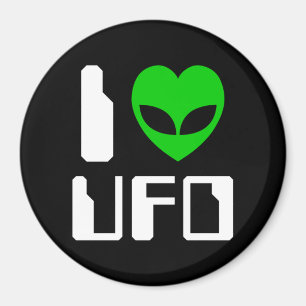 I Alien Heart UFO Magnet