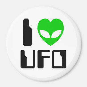 I Alien Heart UFO Magnet