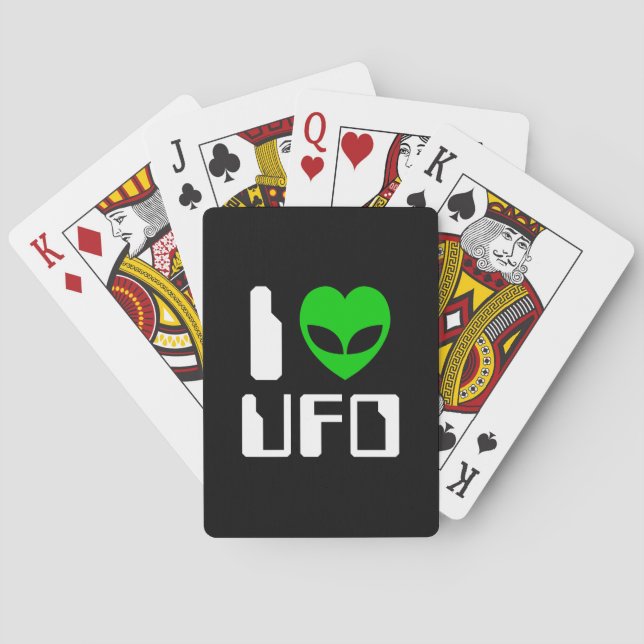 I Alien Heart UFO Playing Cards (Back)