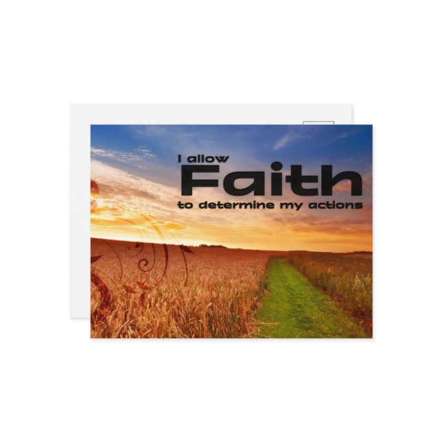 "I allow faith" Motivation Affirmation Postcard (Front/Back In Situ)