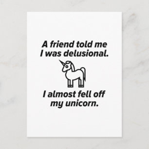 I Almost Fell Off My Unicorn Postcard