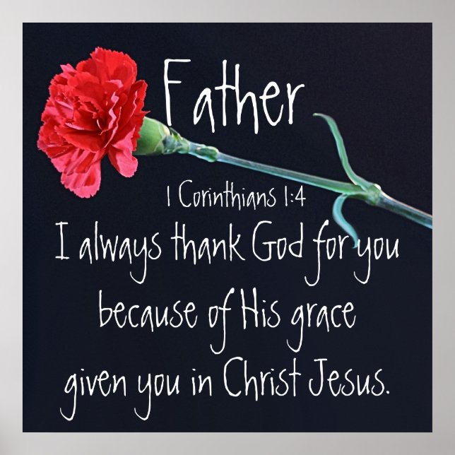I always thank God for you Father bible verse Poster (Front)