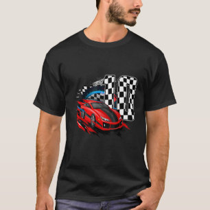 I Am 10 Years Old Racing Car Toddler Crew 10th Bir T-Shirt