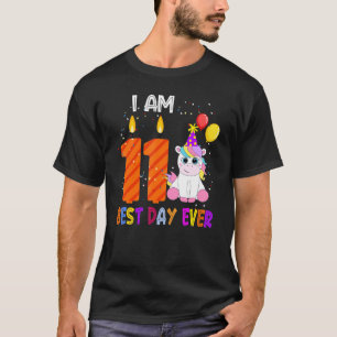 I Am 11 Years Old Birthday Unicorn Best Day Bday B T-Shirt