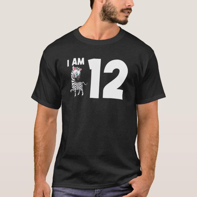 I Am 12 Zebra 12 Years Old T-Shirt (Front)