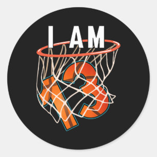 I Am 13 Basketball Themed 13th Birthday Party Cele Classic Round Sticker