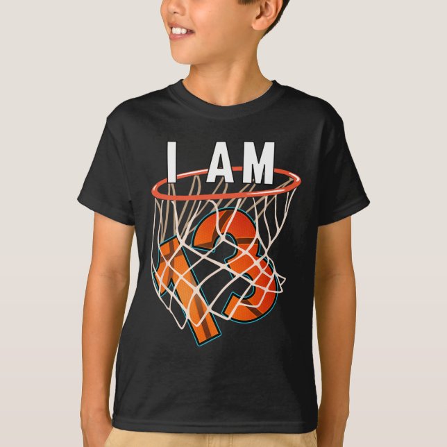 I Am 13 Basketball Themed 13th Birthday Party Cele T-Shirt (Front)