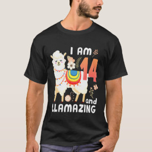 I Am 14 And Llama Llamazing 14th Birthday T-Shirt