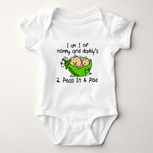 I Am 1 Of Mummy & Daddy's 2 Peas In A Pod Baby Bodysuit