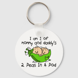 I Am 1 Of Mummy & Daddy's 2 Peas In A Pod Key Ring