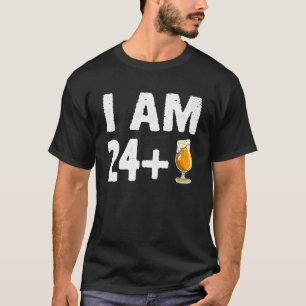 I Am 24 Plus 1 Middle Finger Funny 25th Bday 25 T-Shirt
