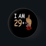 I Am 29 Plus 1 Mid Finger For A 30th Birthday 30 Y 3 Cm Round Badge<br><div class="desc">Awesome tee Ideas People who born in 1993 Retro Vintage Classic Old School 30th Awesome tee Ideas for Men Women. 30 years old awesome vintage birthday. Complete happy birthday decorations .Your birthday party will be funny, awesome, epic & legendary. The beautiful and long-awaited B-day of your child, girl. A wonderful...</div>
