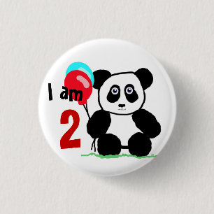 I am 2 anniversary 3 cm round badge
