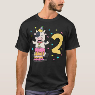 I am 2 with cow kids birthday 2 years old T-Shirt