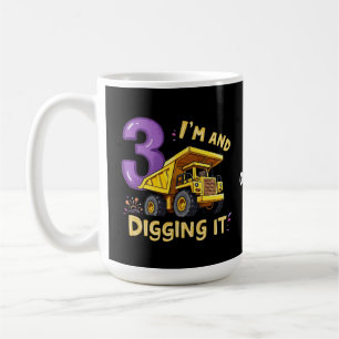I Am 3 and Digging It 3rd Birthday Construction Coffee Mug