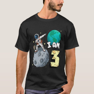 I Am 3 Space Astronaut Kid Moon Walker 3rd Birthda T-Shirt