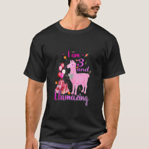 I Am 3 Years Old And Llamazing 3rd Llama Birthday  T-Shirt