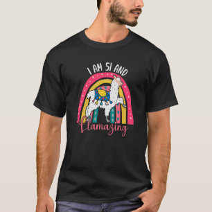 I Am 51 Year Old And Llamazing Alpaca Llama 51st T-Shirt