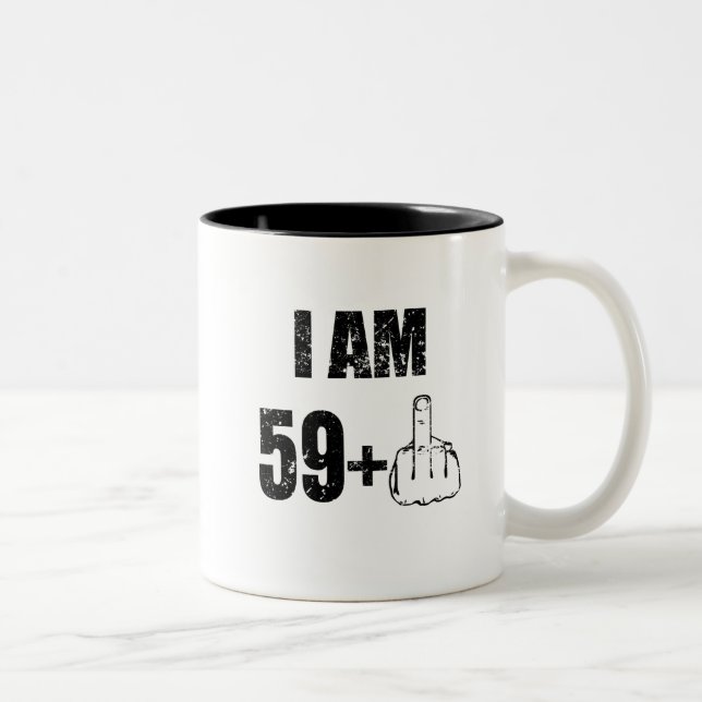 I am 59 plus 1, 60th birthday mug 1957 birthday (Right)