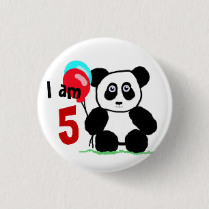 I am 5 anniversary 3 cm round badge