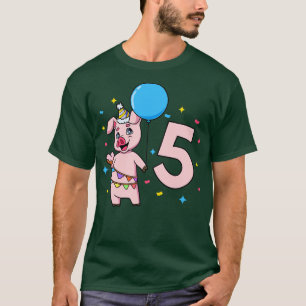 I am 5 with pig kids birthday 5 years old T-Shirt