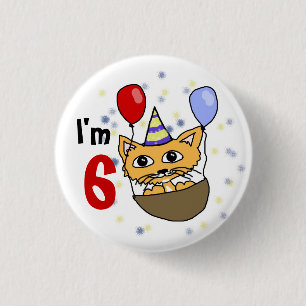 I am 6 anniversary 3 cm round badge