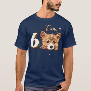 I am 6 Corgi Gift for 6th Birthday fun gift T-Shirt