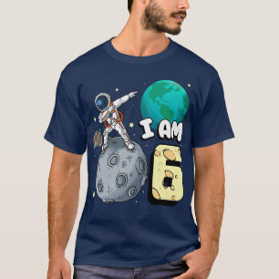 I am 6 Space Astronaut Kid Moon Walker 6th Birthda T-Shirt