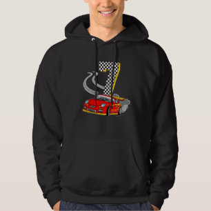 I am 7 Years Old Racing Car Boys Kids Crew 7th Bir Hoodie