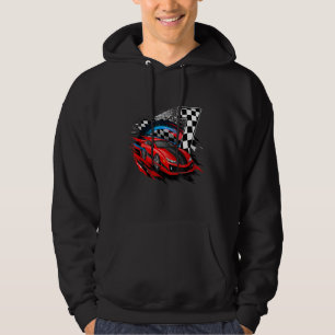 I Am 7 Years Old Racing Car Toddler Crew 7th Birth Hoodie