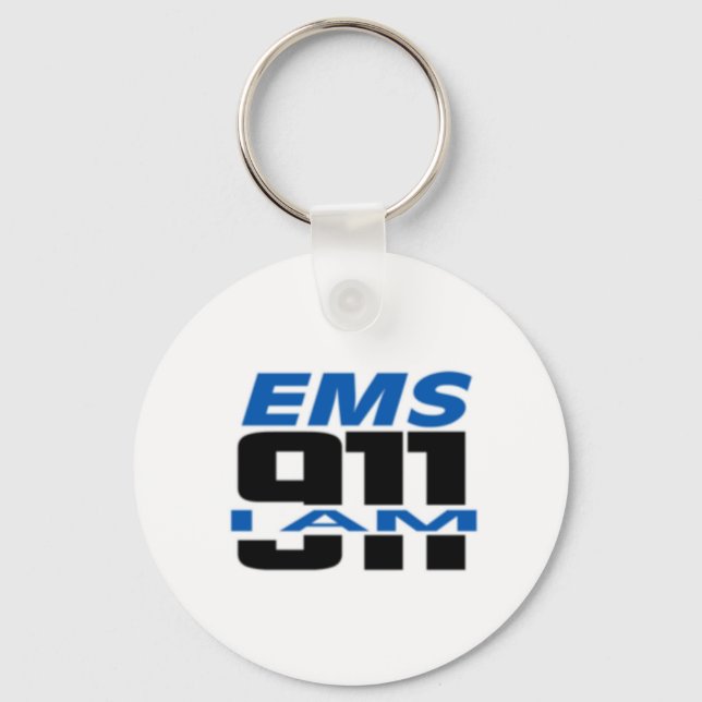 I Am 911 logo stuff for Fire, EMS, Dispatch! Key Ring (Front)