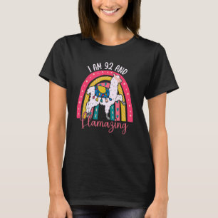 I Am 92 Year Old And Llamazing Alpaca Llama 92nd T-Shirt