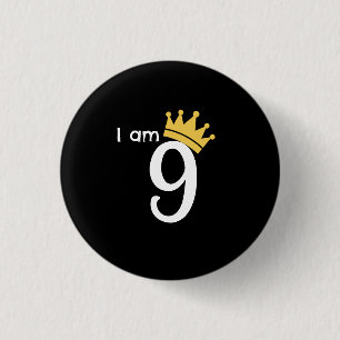 I Am 9 Custom Age & Photo Birthday T-Shirt 3 Cm Round Badge