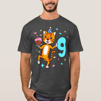 I am 9 with tiger boy birthday 9 years old T-Shirt