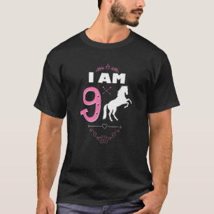 I Am 9 Year Old Birthday Horse Farm Animal Matchin T-Shirt