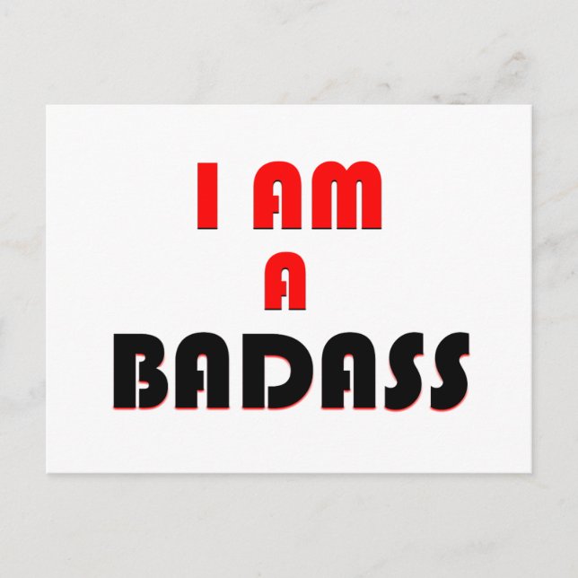 I Am A Badass, Daily Affirmation Flash Card (Front)