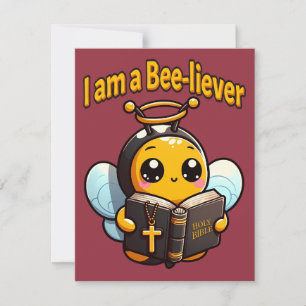 I am a Bee-liever Christian Thank You Card