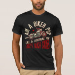 I Am A Biker Pop print Funny Gift for Cool Grandpa T-Shirt<br><div class="desc">A Funny design. Great for Bikers, Riding Bike Lovers. This Cool Men's graphic design is the perfect present for dads who loves vintage Motorbikes, Motorcycles and tattoos. A perfect gift for you Father, Daddy, Husband or Old Man. Ideal for Fathers day. I Am A Rider GrandPa Like A Normal Grandpa...</div>