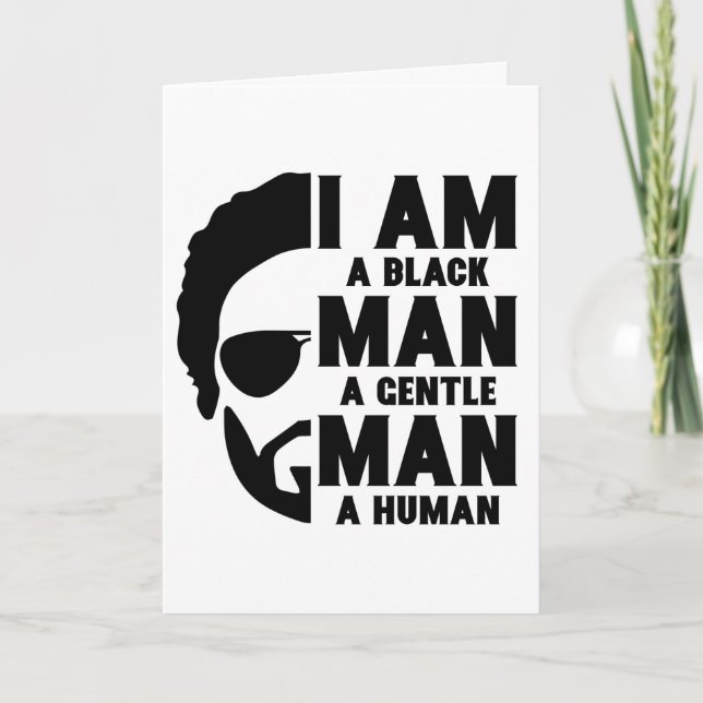 I Am A Black Man Afro Beard Customisable Card (Front)