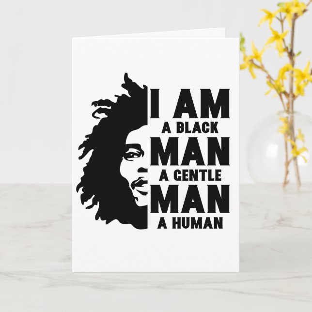 I Am A Black Man Afro Dreads Father's Day Card (Yellow Flower)