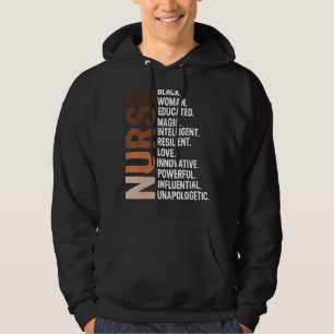 I Am A Black Nurse Afro Woman Bhm Black History Mo Hoodie