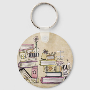 i am a bookworm key ring